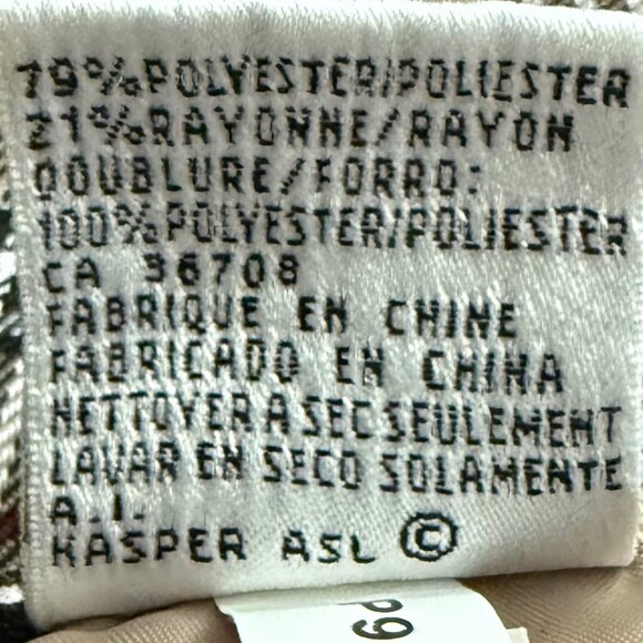 Vintage Le Suit Faux Nova Check Plaid‎ Lined Pencil Skirt Size 16P - Picture 8 of 8